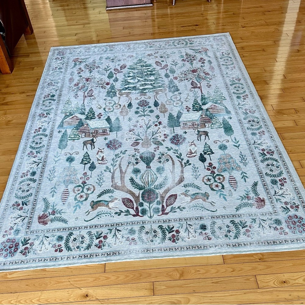 Ruggable 5x7 Neutral Multicolor Rug, No Pad